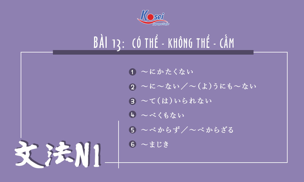 Học ngữ pháp tiếng Nhật N1 | Bài 13: Có thể - Không thể - Cấm